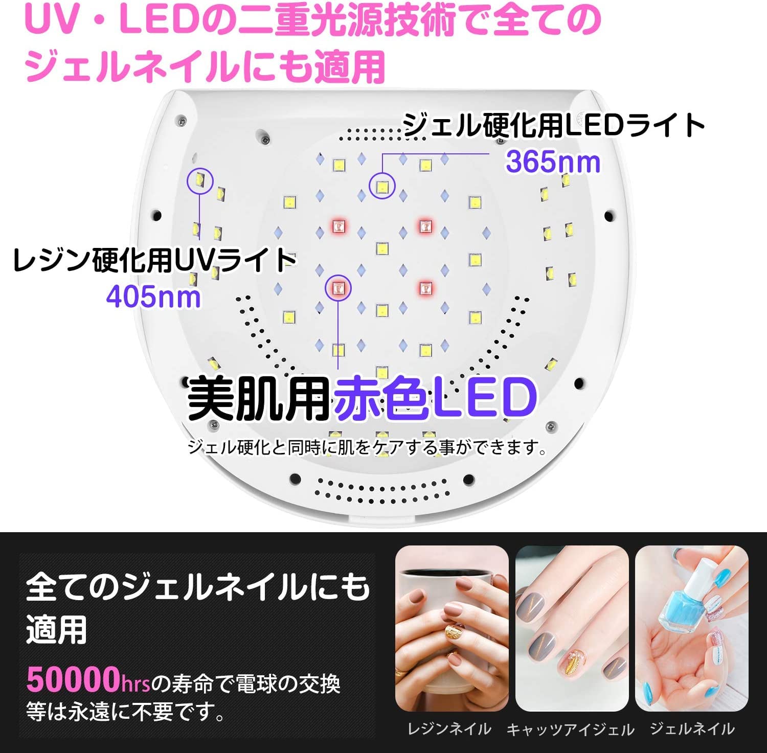 Amazon.co.jp: ジェルネイル ライト LED UV ネイルライト 84W LED